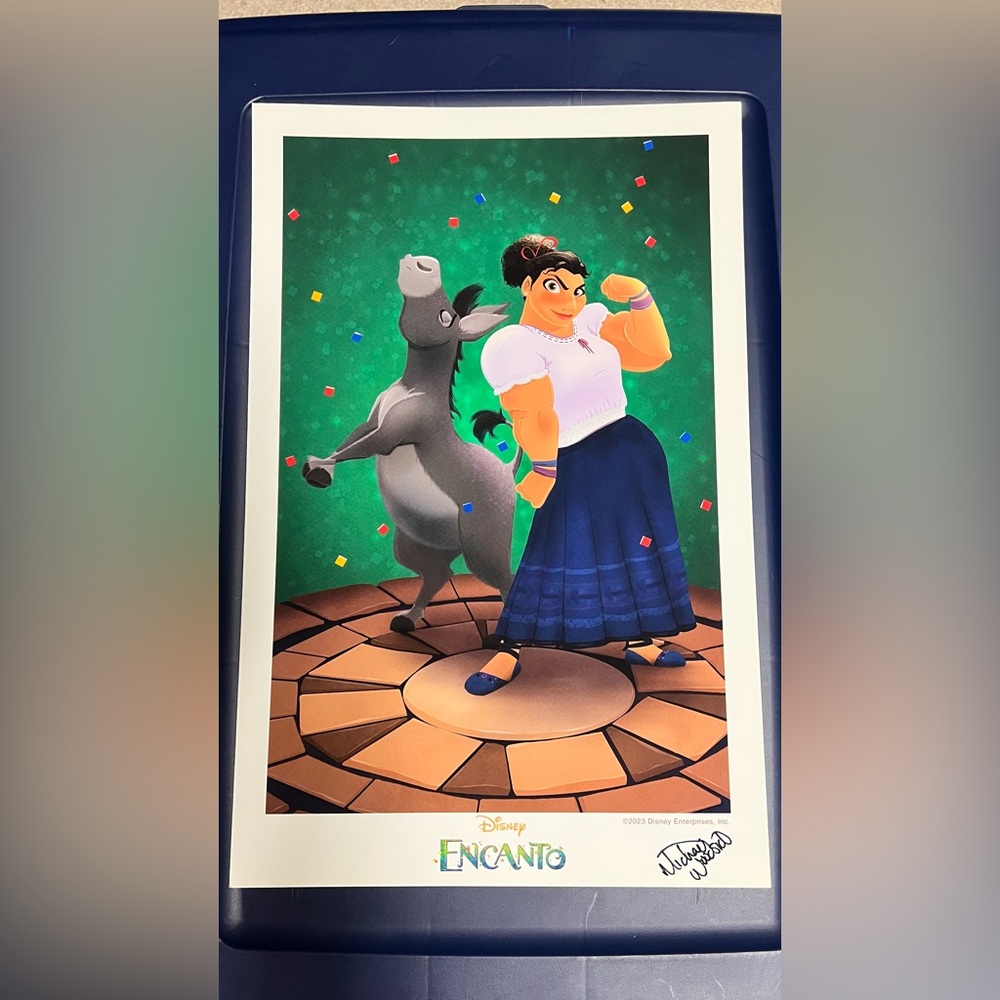 2023 Disney Parks Encanto Luisa 17x11" Poster SIGNED by artist